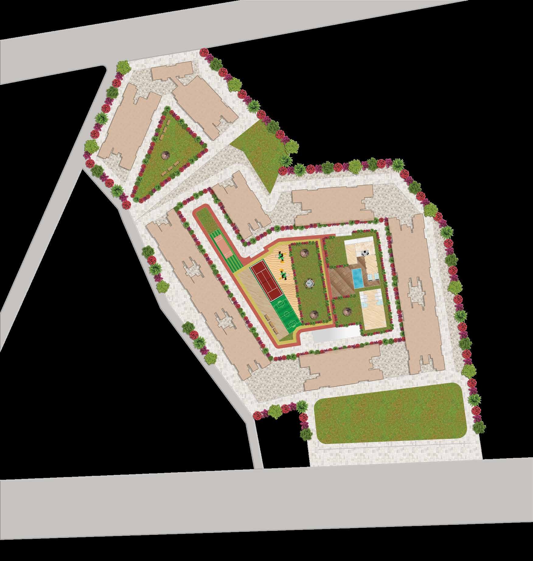 Meredian park shilphata 1 BHK Floor Plan
